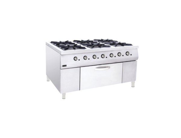 Gazlı 6 Brülörlü Kuzine Fırınlı - 1500mm